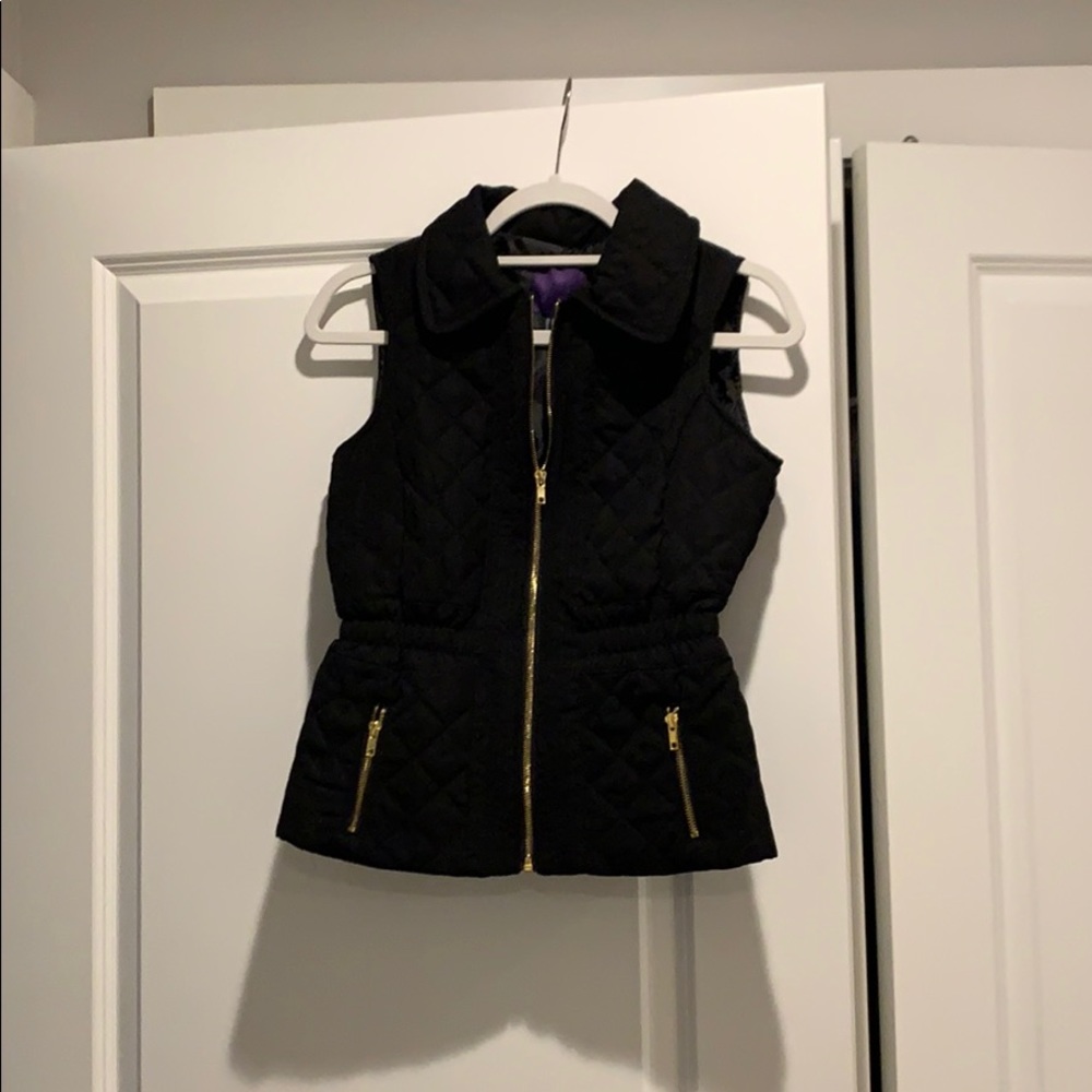 Black quilted vest